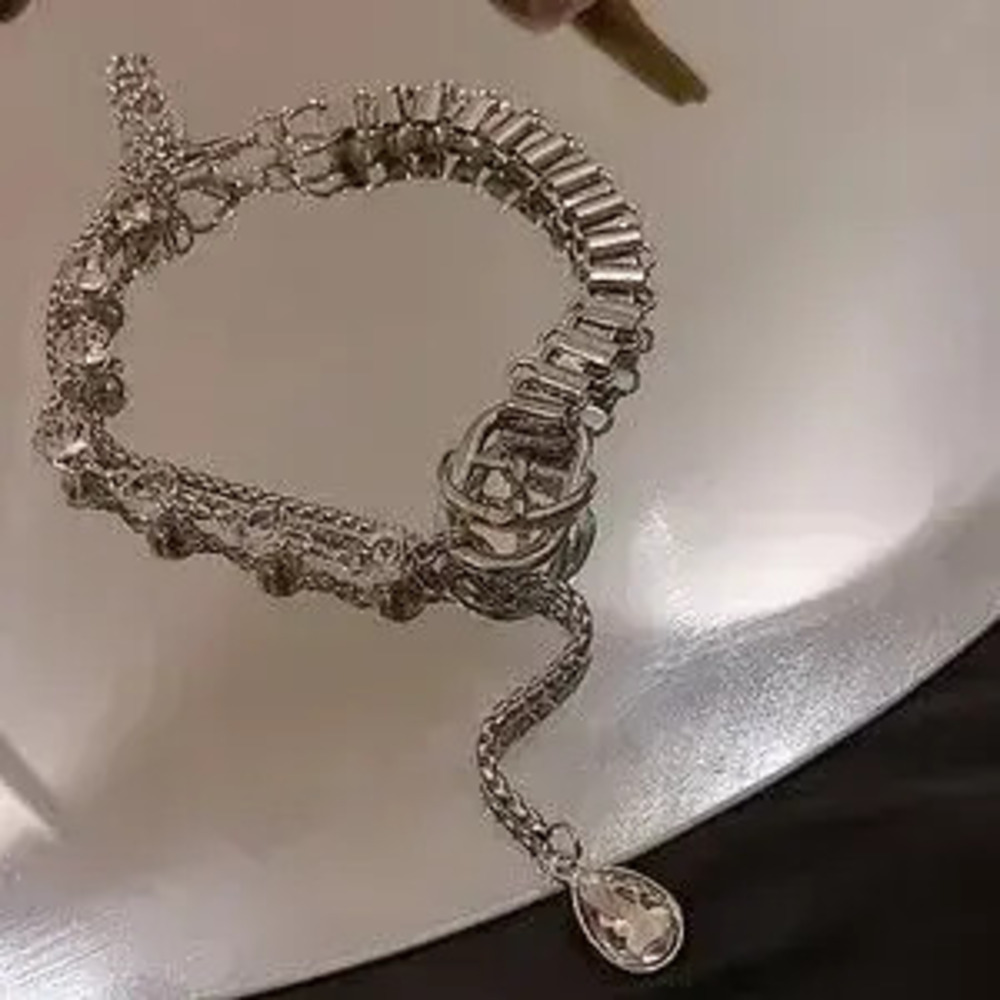 Buckle Design Rhinestone Drop Chain Link Choker - Picture 2 of 9